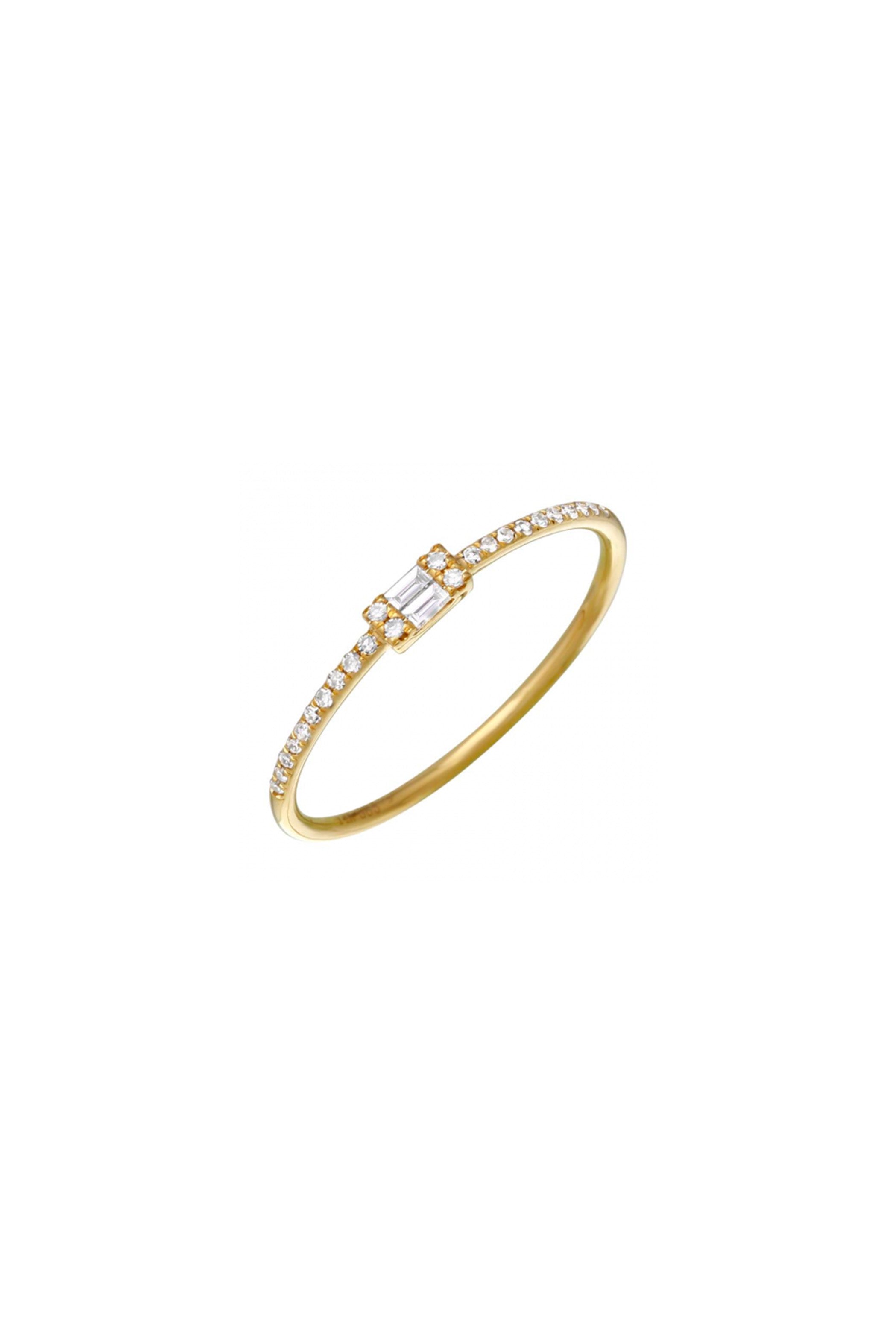 Baguette Pinky Diamond Ring