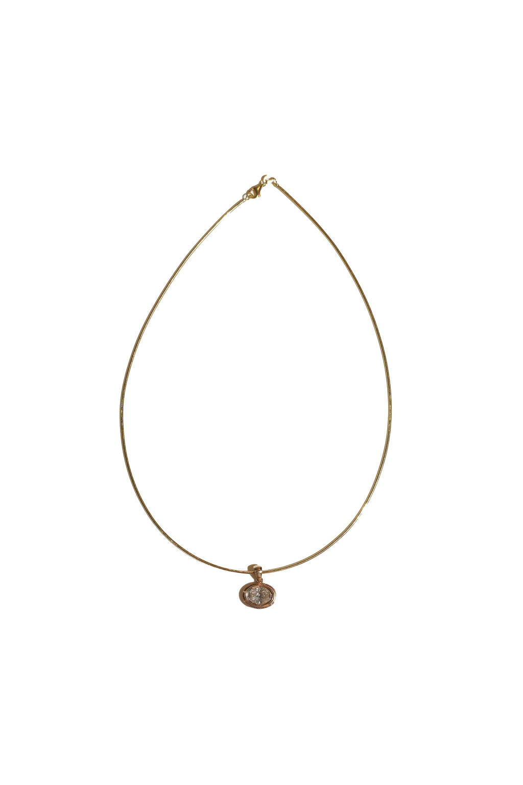 Oval Bezel Set Charm + Omega