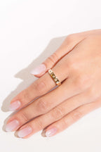 Inlay Baguette & Round Diamong Ring