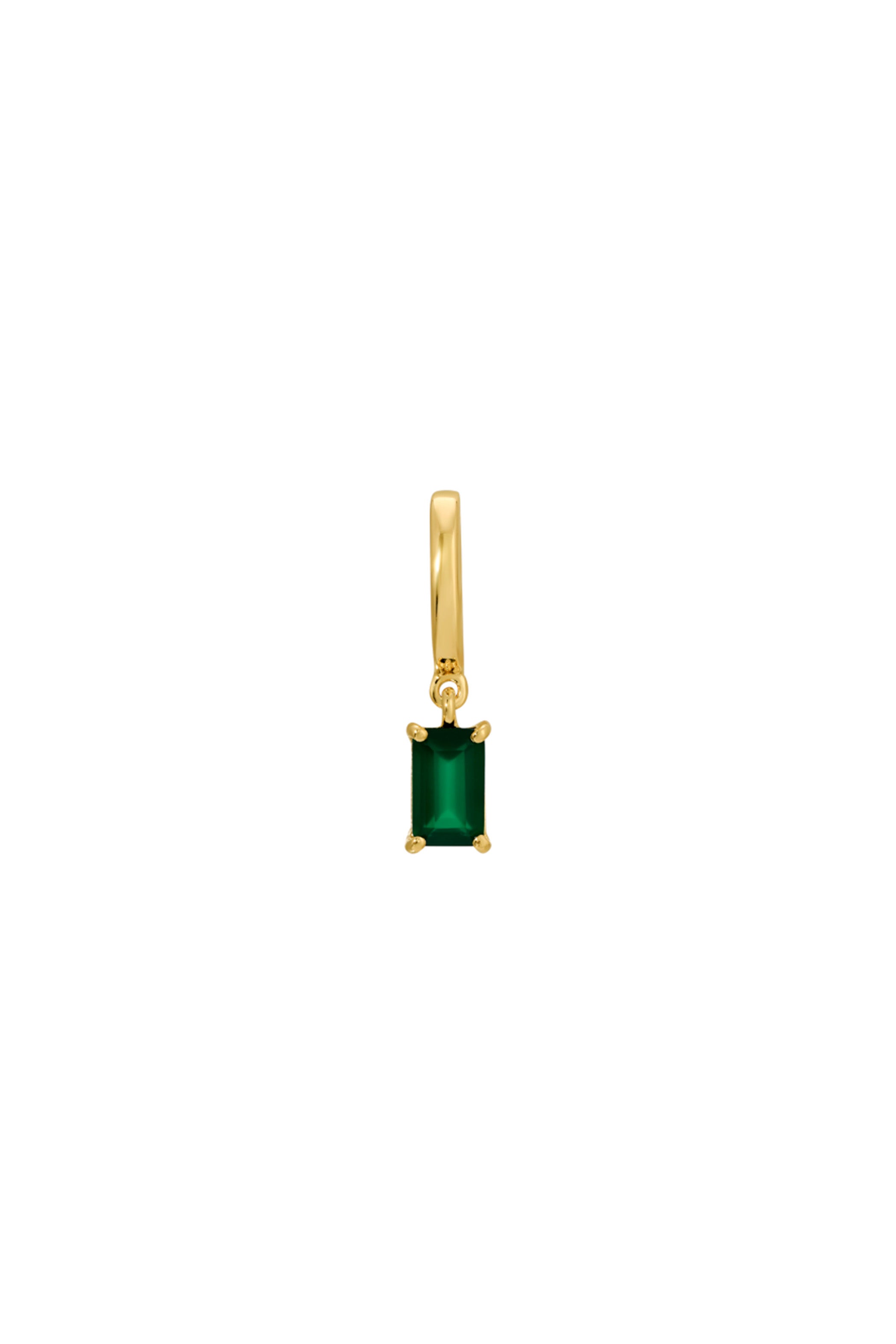 Emerald Cut Green Agate Charm Main image