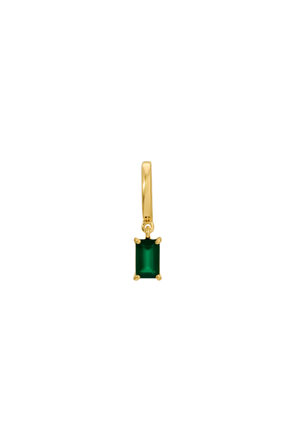 Emerald Cut Green Agate Charm