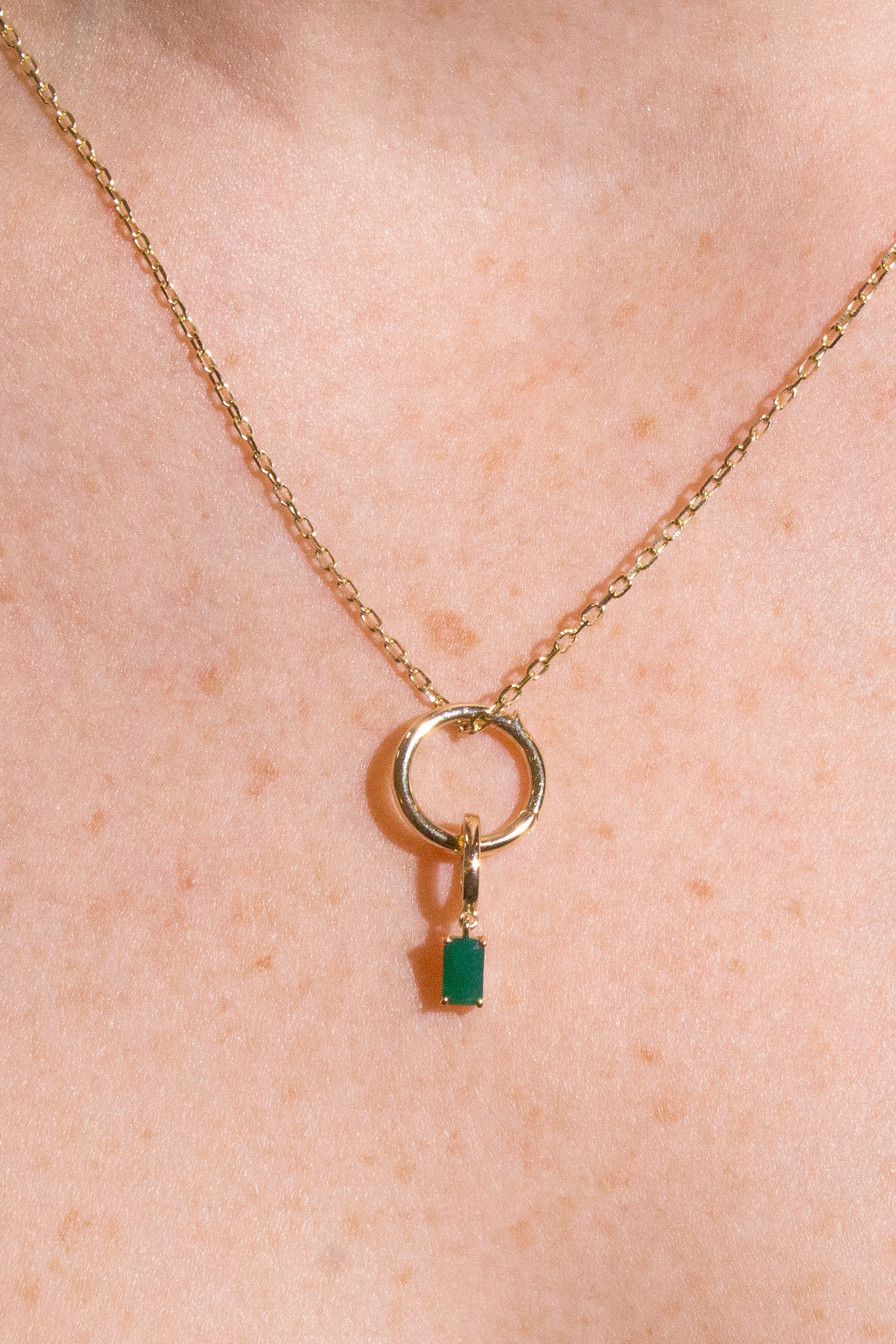 Emerald Cut Green Agate Charm Secondary image