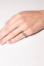 Bezel Set Solitaire Pear Shape Diamond Pinky Ring