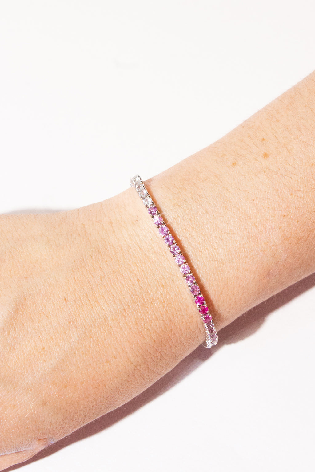 Ombre Pink & White Sapphire Bracelet