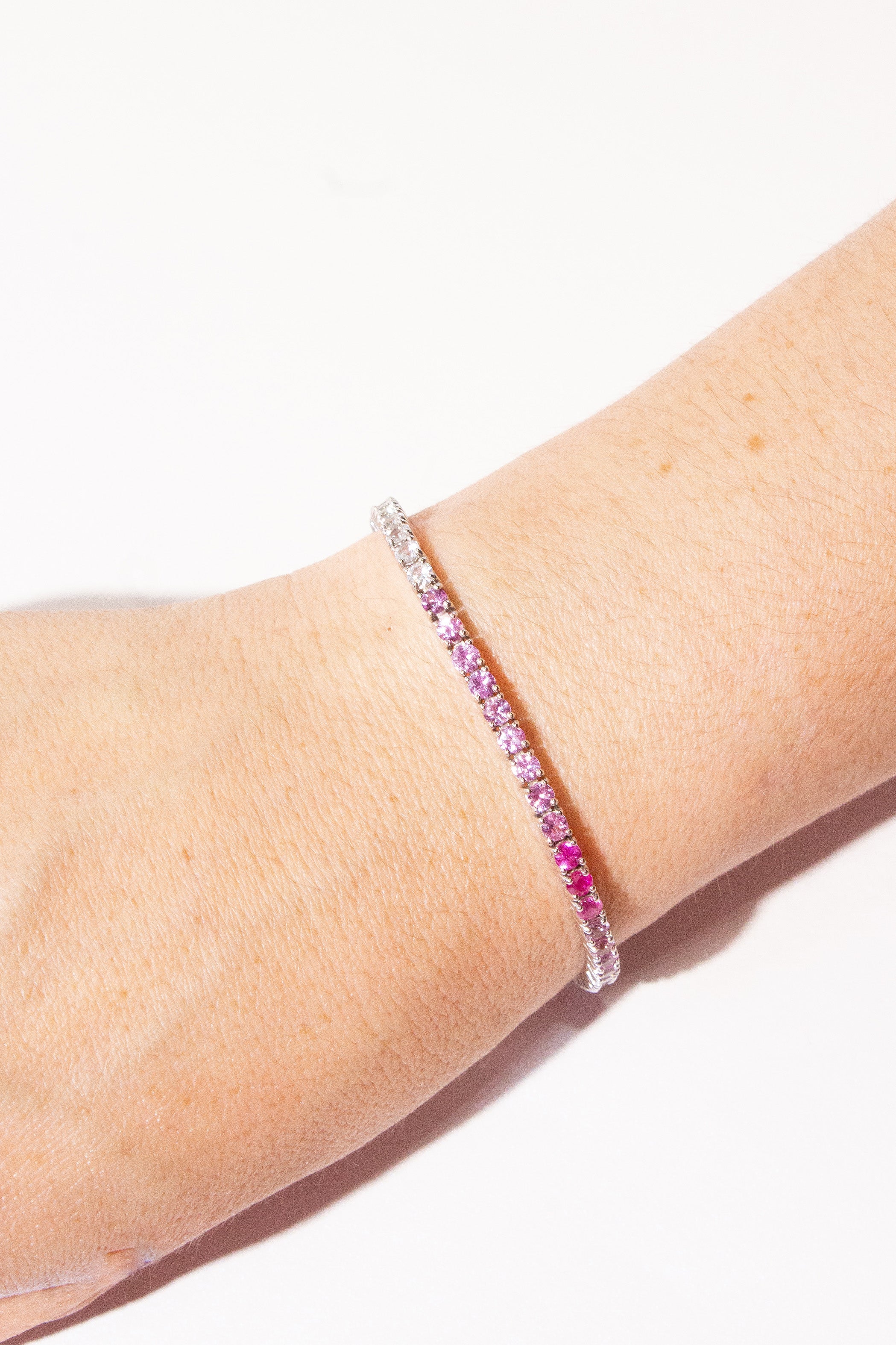 Ombre Pink & White Sapphire Bracelet