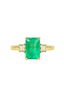 Stepcut Emerald with Diamond Side Stones