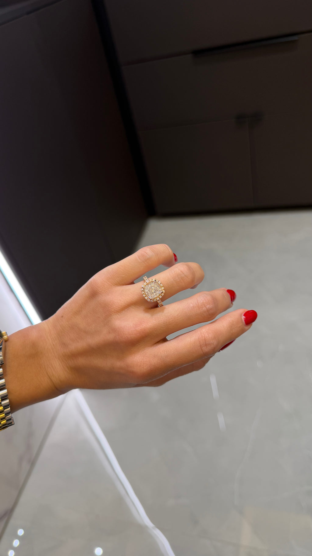 Cushion Halo Style Engagement Ring
