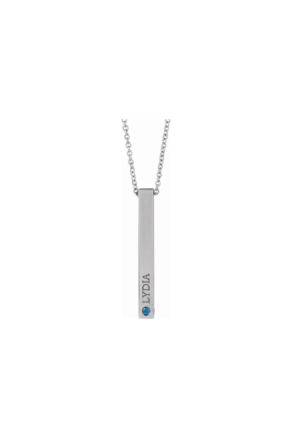 Round 3-Stone Engravable 4-Sided Bar Necklace Mounting