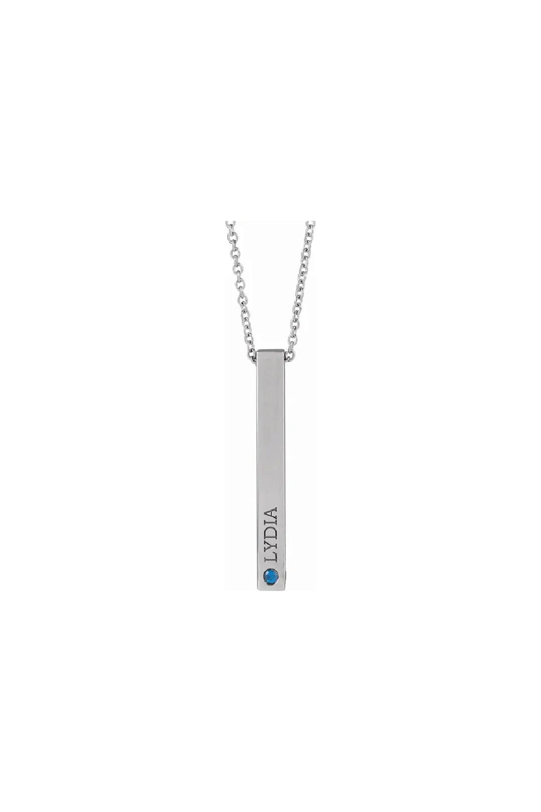Round 3-Stone Engravable 4-Sided Bar Necklace Mounting