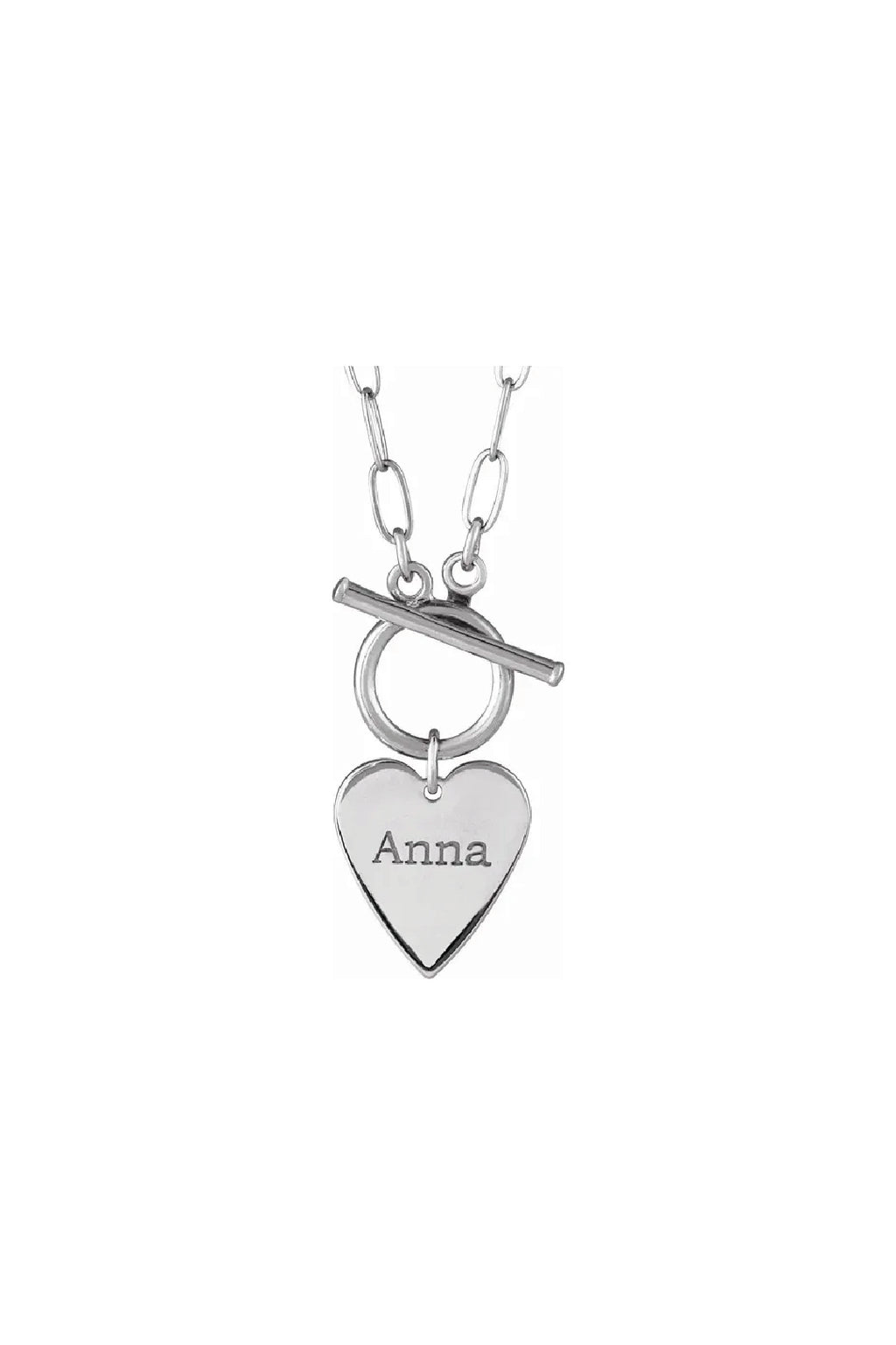 Engravable Heart Toggle Necklace