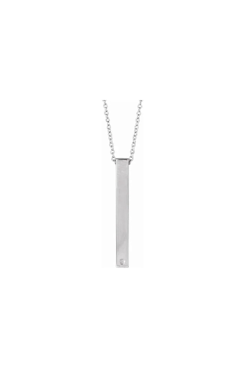 Round 3-Stone Engravable 4-Sided Bar Necklace Mounting