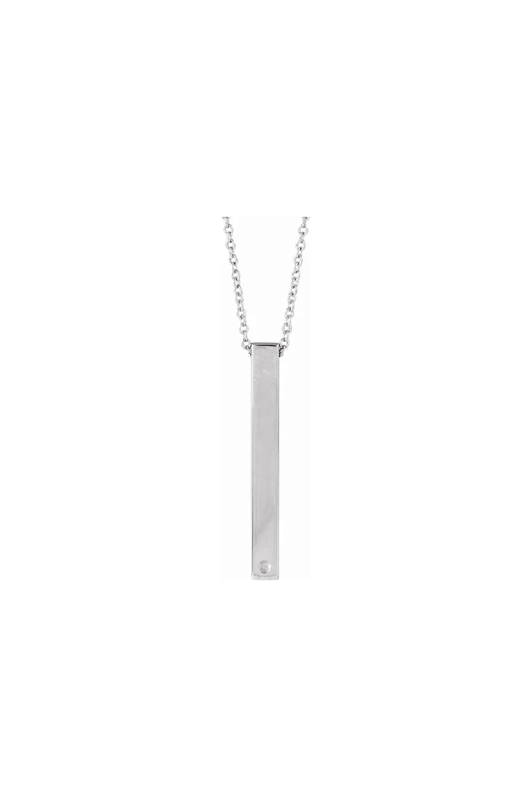 Round 3-Stone Engravable 4-Sided Bar Necklace Mounting