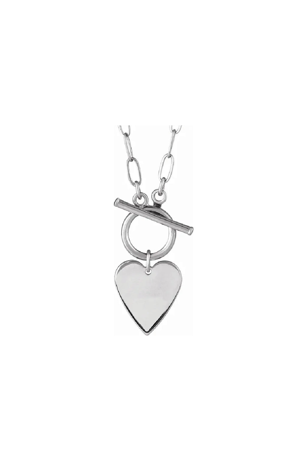 Engravable Heart Toggle Necklace
