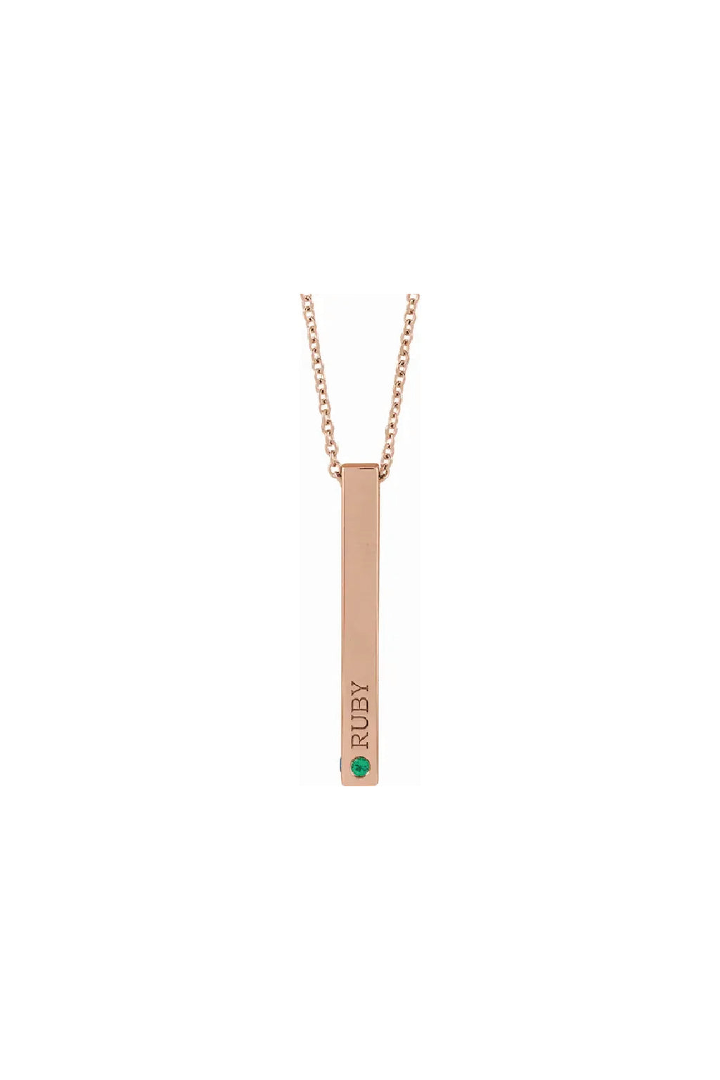 Round 3-Stone Engravable 4-Sided Bar Necklace Mounting