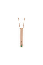 Round 3-Stone Engravable 4-Sided Bar Necklace Mounting