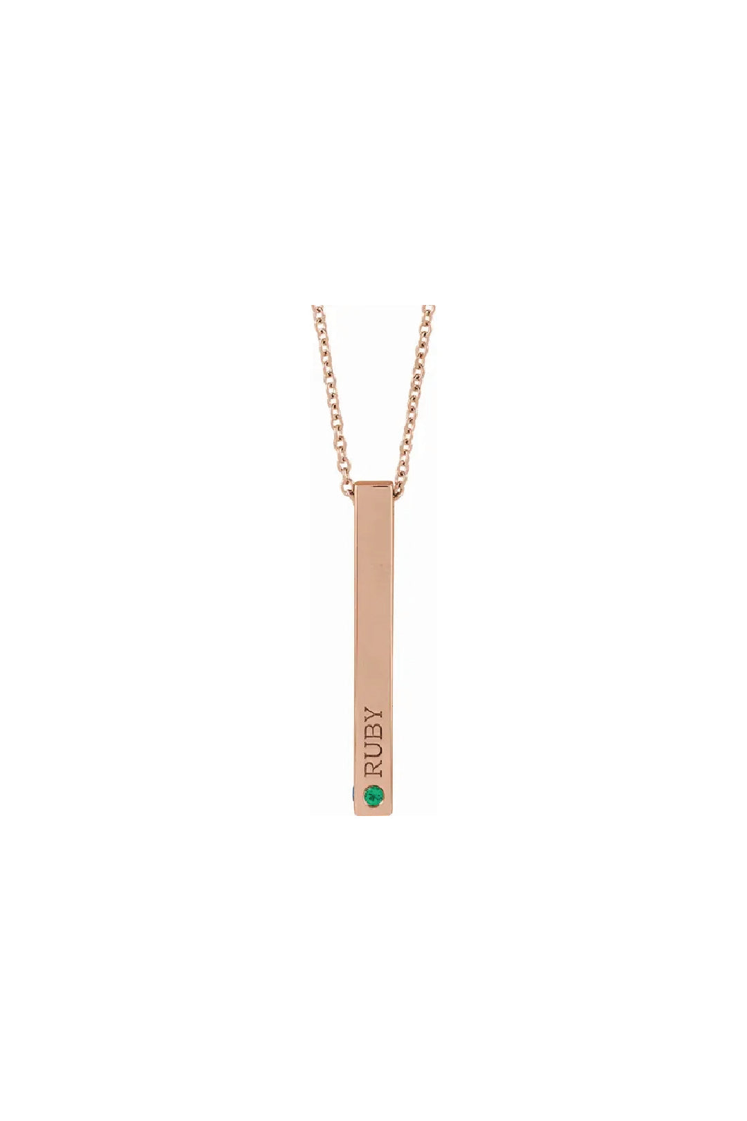 Round 3-Stone Engravable 4-Sided Bar Necklace Mounting