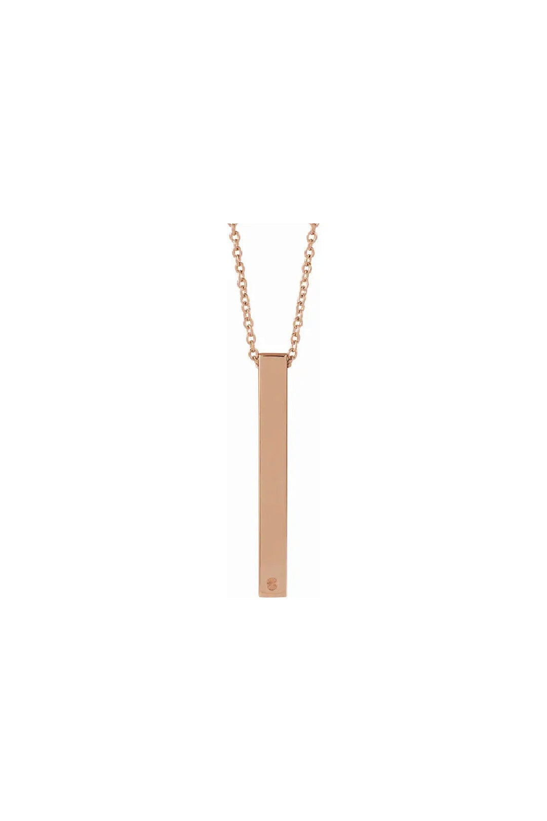 Round 3-Stone Engravable 4-Sided Bar Necklace Mounting