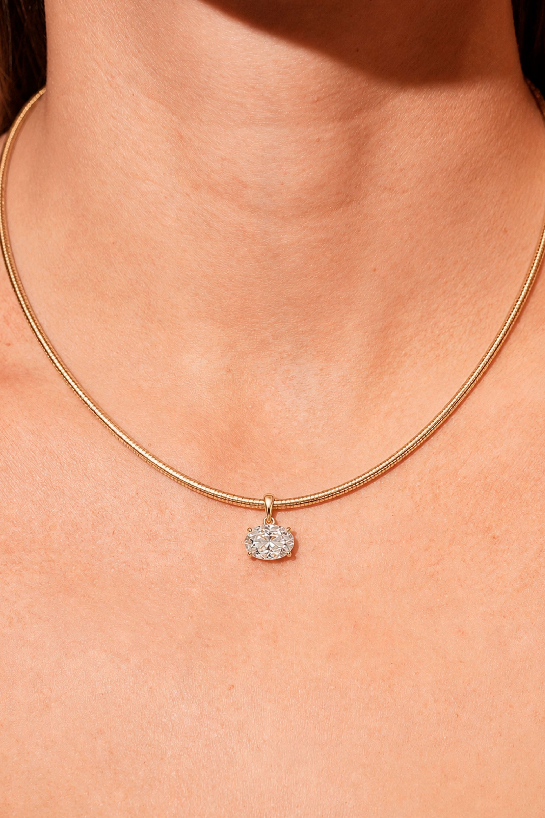 Oval Diamond Charm